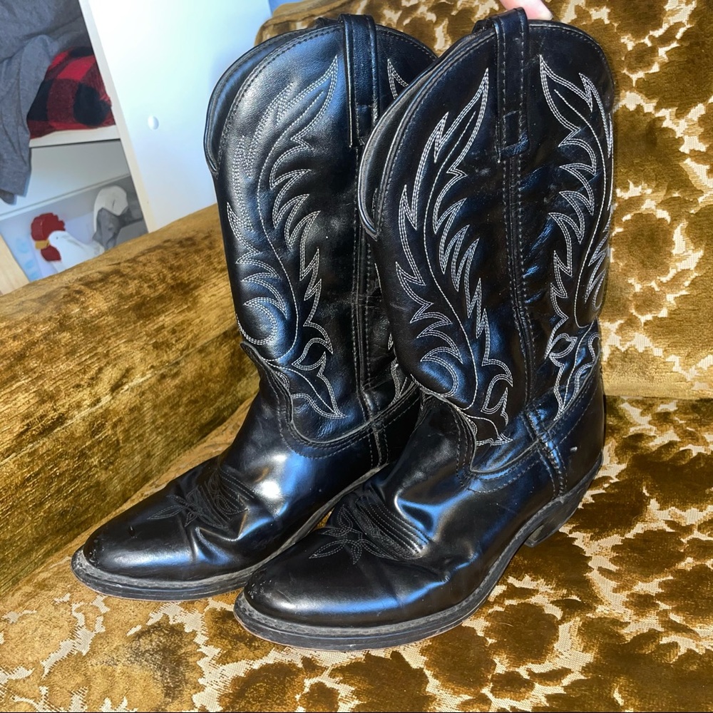 Black Laredo Western Cowgirl Boots Size 7.5